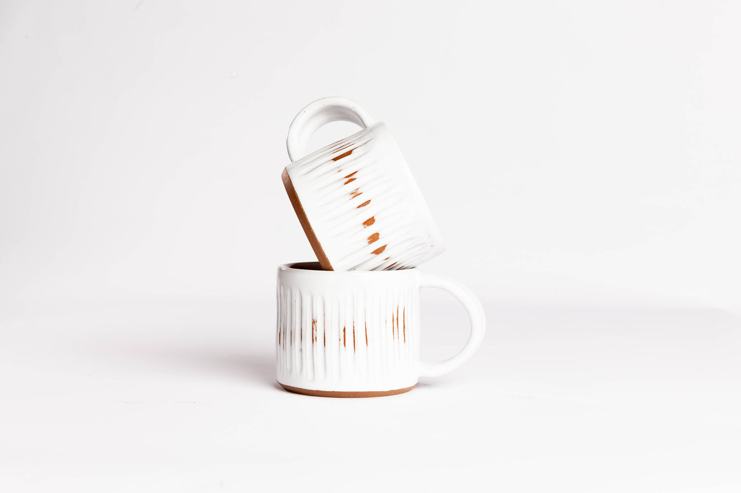 Solid Fluted Clay Mug